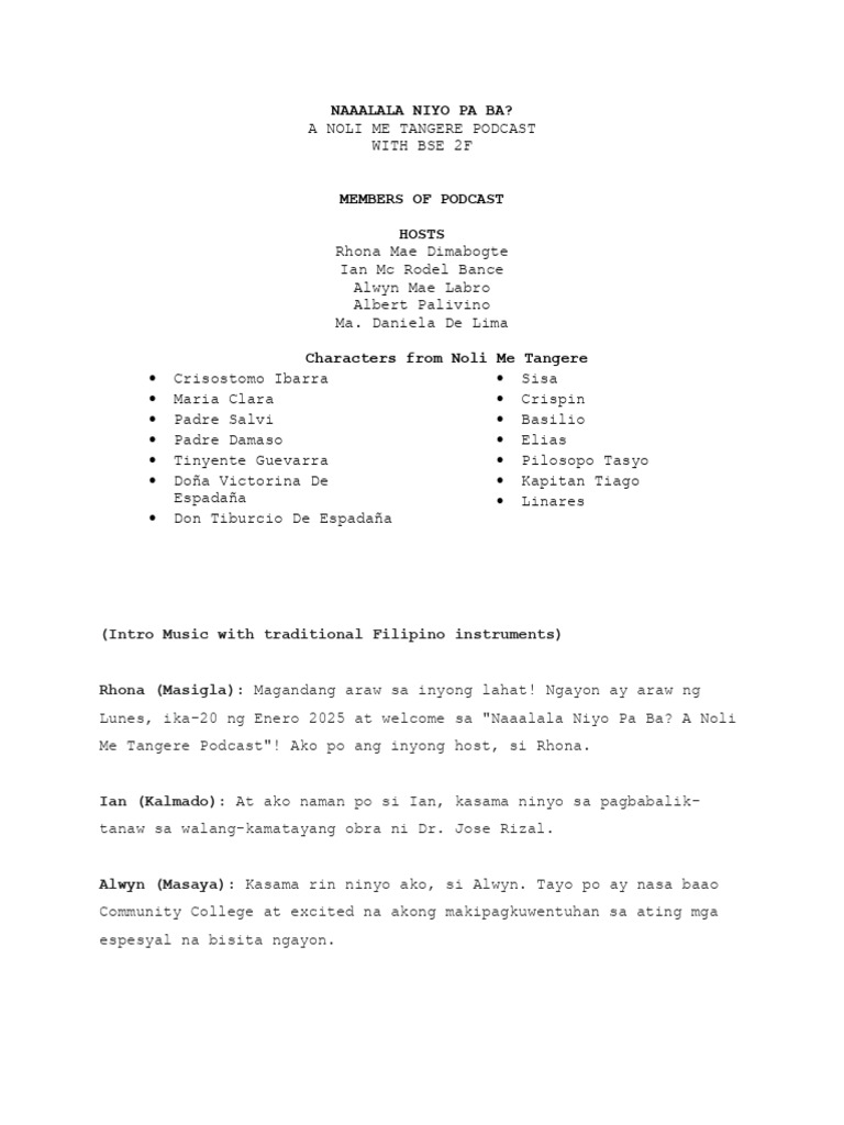 GE 9 Podcast Script | PDF