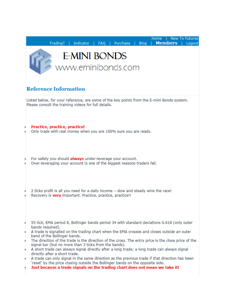 E-mini Bonds Trading Strategy Guide | PDF | Money | Market (Economics)