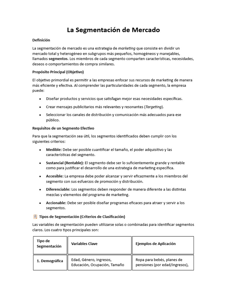 La Segmentación de Mercado | PDF | Segmentación de mercado | Marketing