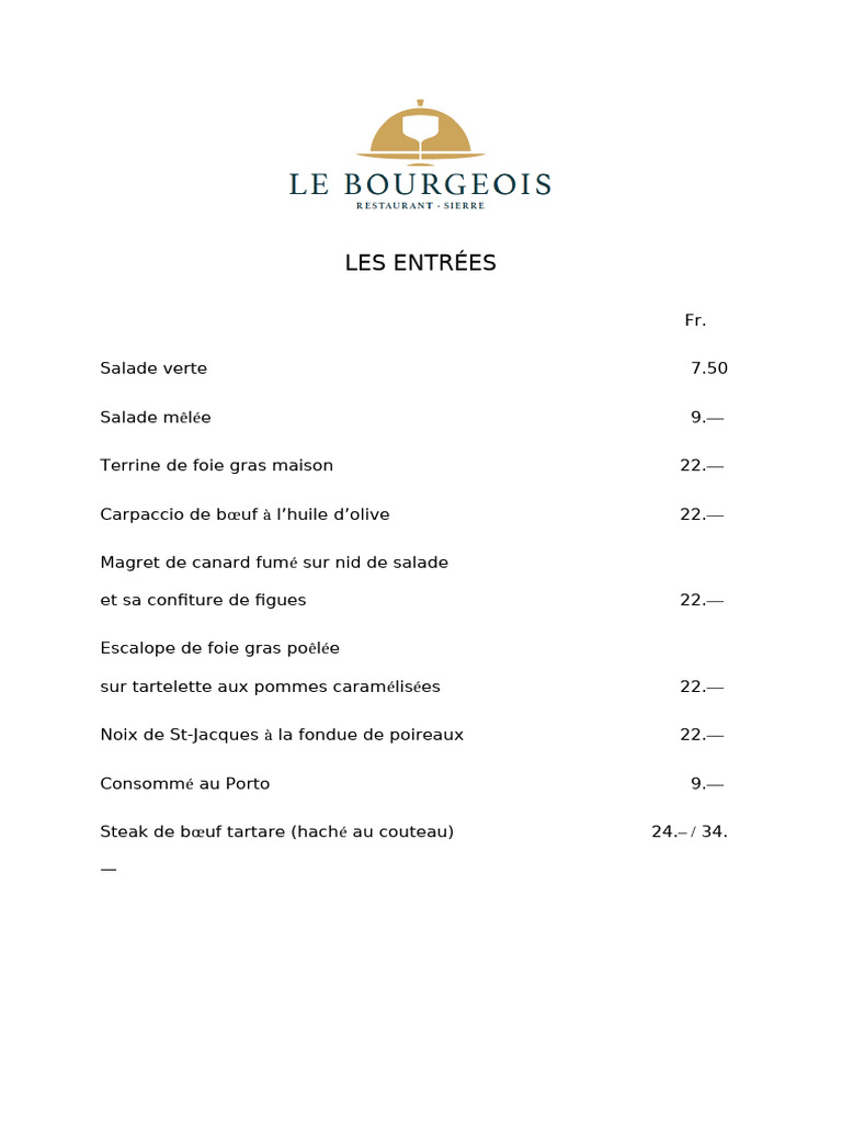 Menu gastronomique varié et raffiné | PDF | sauce | Nourritures