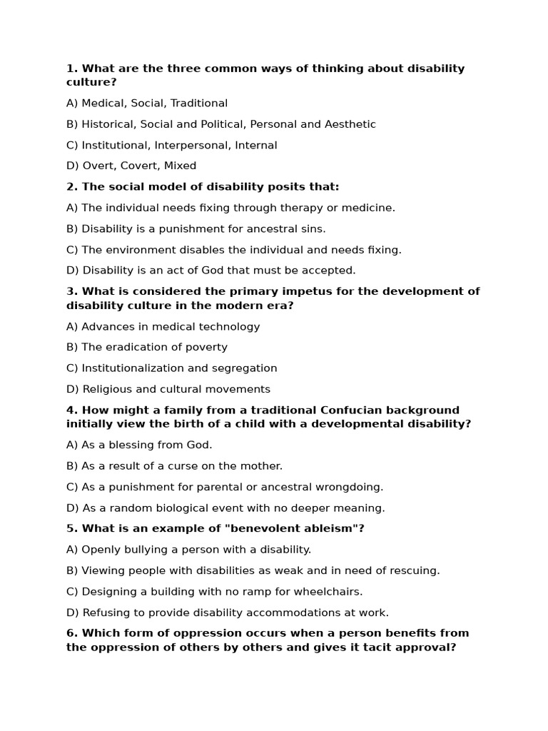 Understanding Disability Culture and Models | PDF | Disability ...