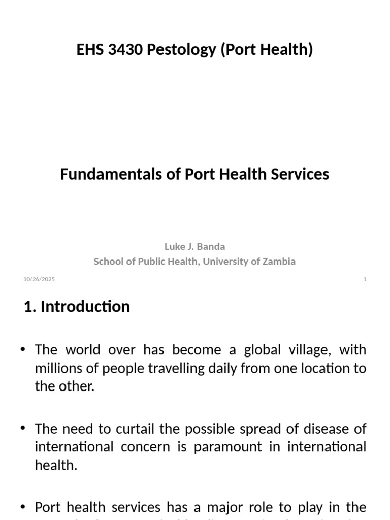 Port Health Services Overview | PDF | Quarantine | Infection