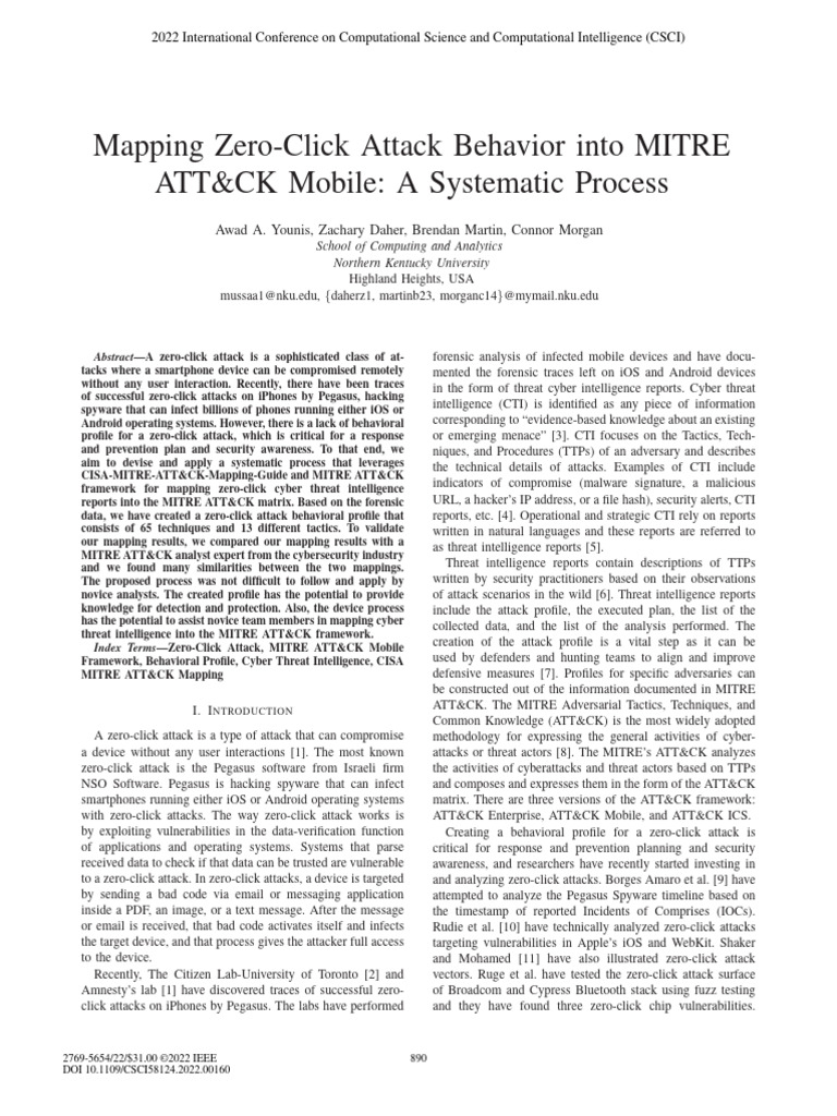 Zero-Click Attack Mapping to MITRE ATT&CK | PDF | Malware | Exploit ...