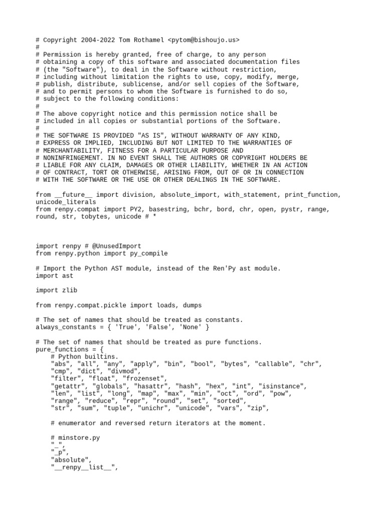 Ren'Py Software Constants Management | PDF | Control Flow | Variable ...