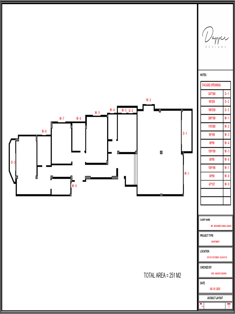 As-Built Apartment Layout 6th October | PDF