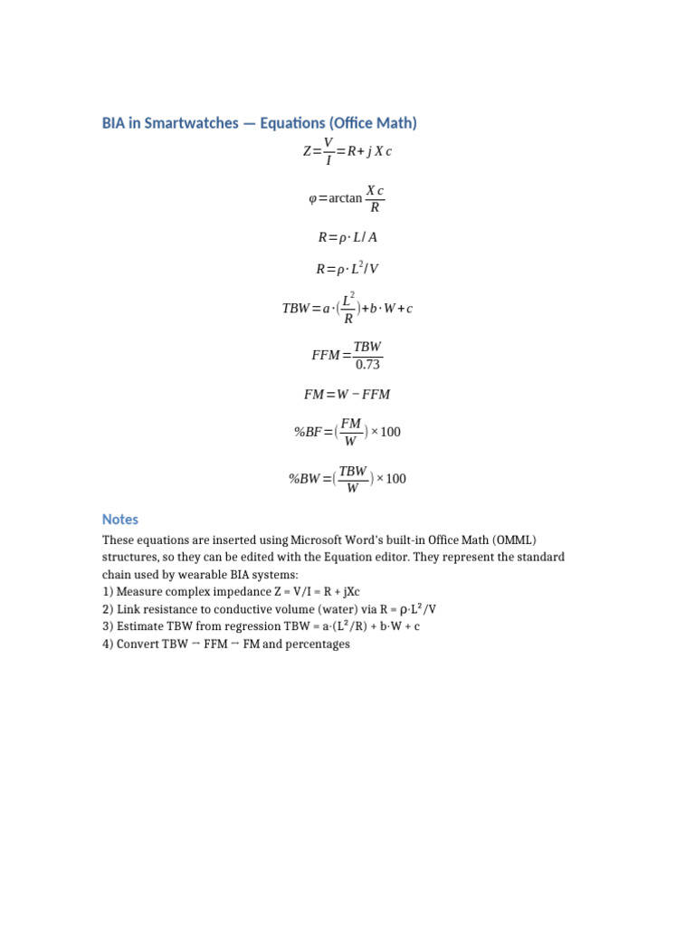 BIA Equations OfficeMath | PDF
