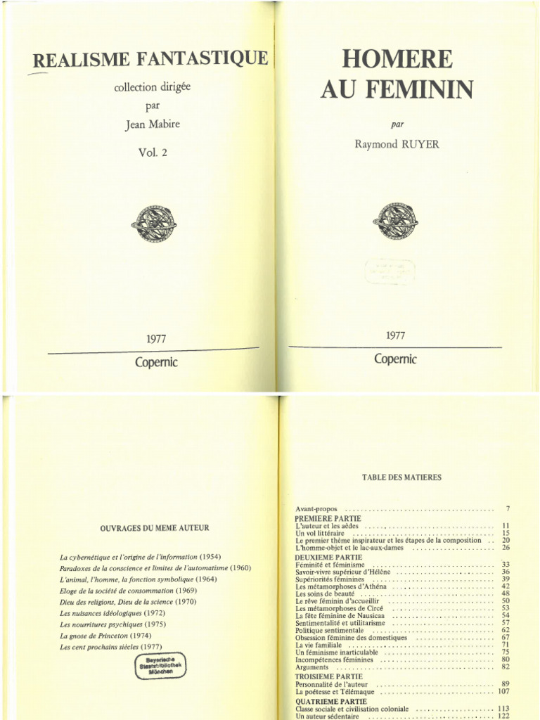 Homère Au Féminin - (Le Jeune Femme Auteur de L'odyssée) - Par Raymond ...