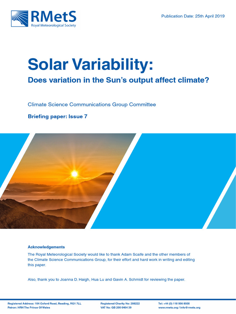 Understanding Solar Variability Effects | PDF | Sun | Climate