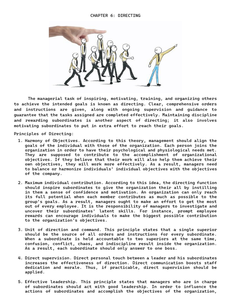 Principles of Effective Directing and Motivation | PDF | Motivational ...
