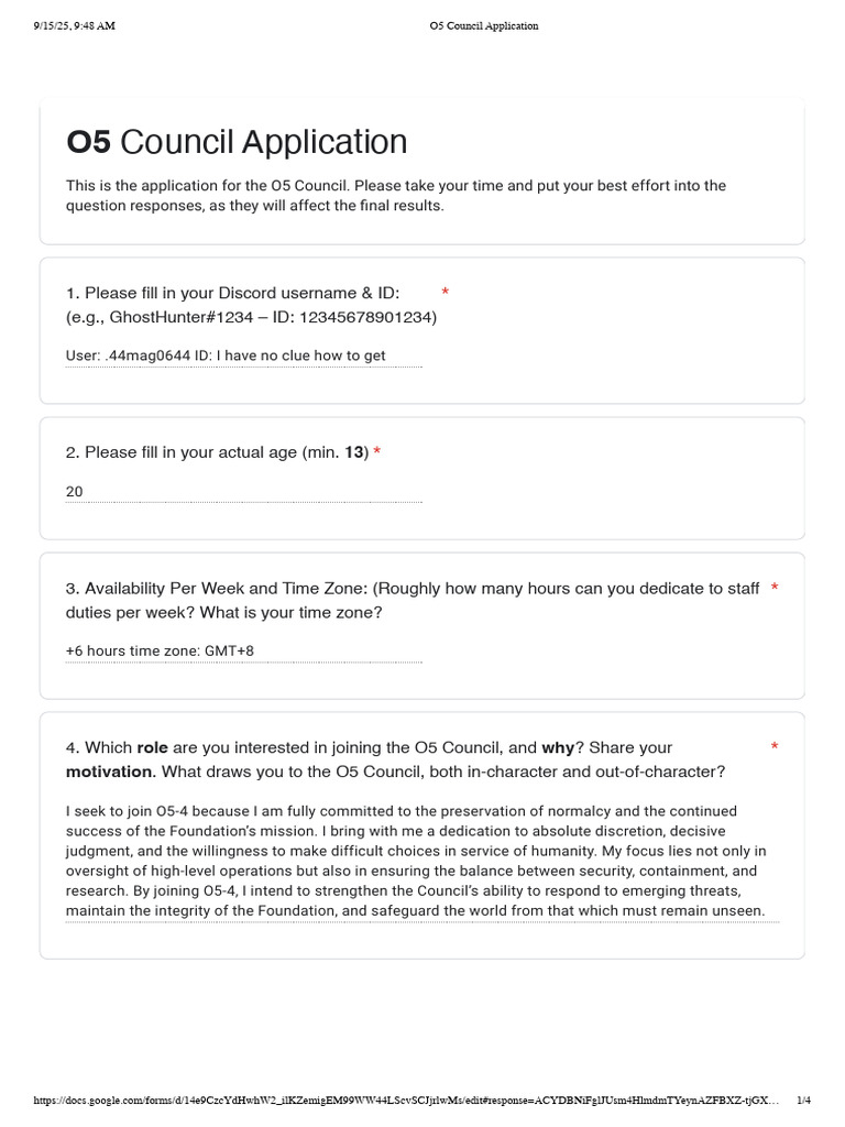 O5 Council Application Guidelines | PDF