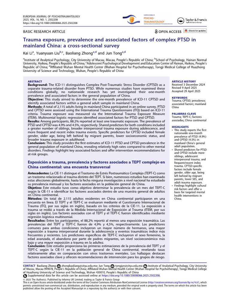 ZEPT_16_2502208 | PDF | Complex Post Traumatic Stress Disorder ...