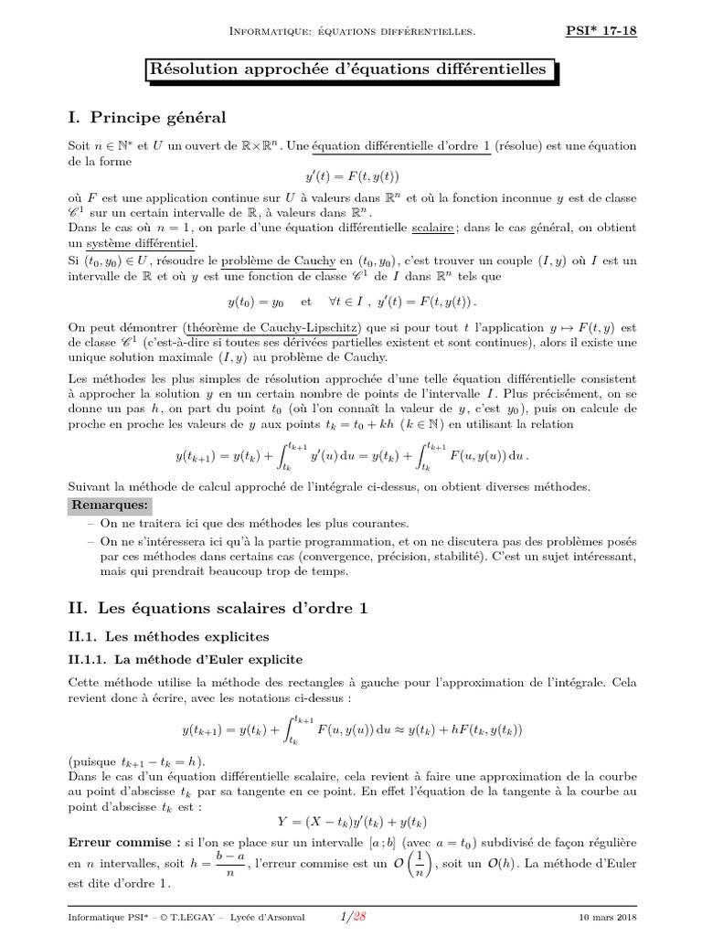 Résolution d'équations différentielles | PDF | Équation différentielle ...