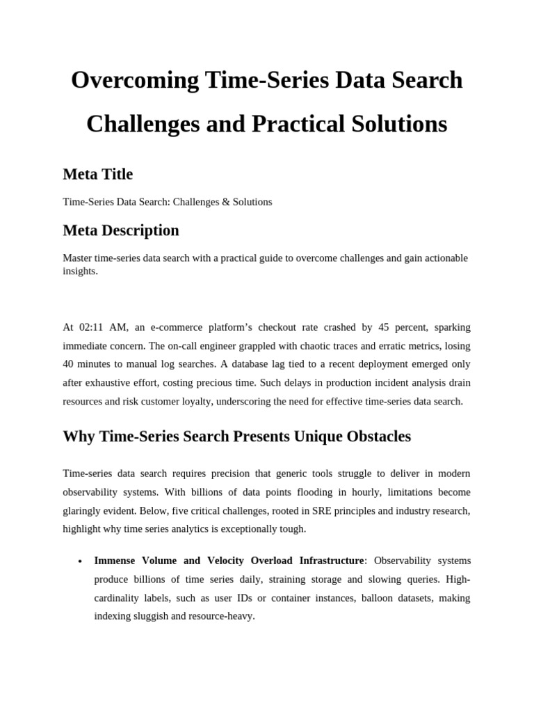 Time-Series Data Search Solutions Guide | PDF | Time Series | Data