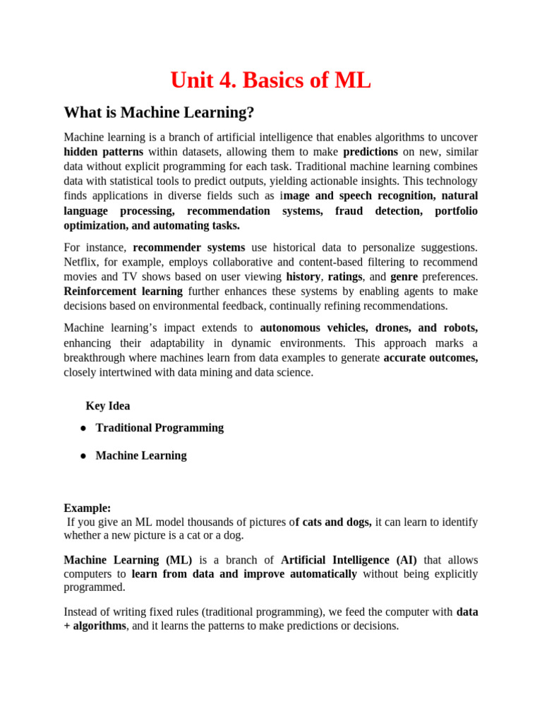 Introduction to Machine Learning Basics | PDF | Machine Learning ...
