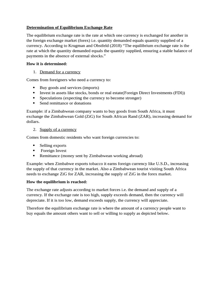 Equilibrium Exchange Rate Determination | PDF | Exchange Rate ...