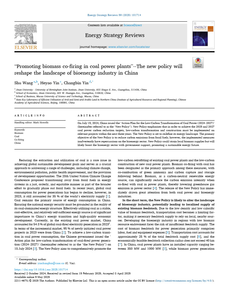 Biomass Co-Firing Policy Impact in China | PDF | Bioenergy | Power ...