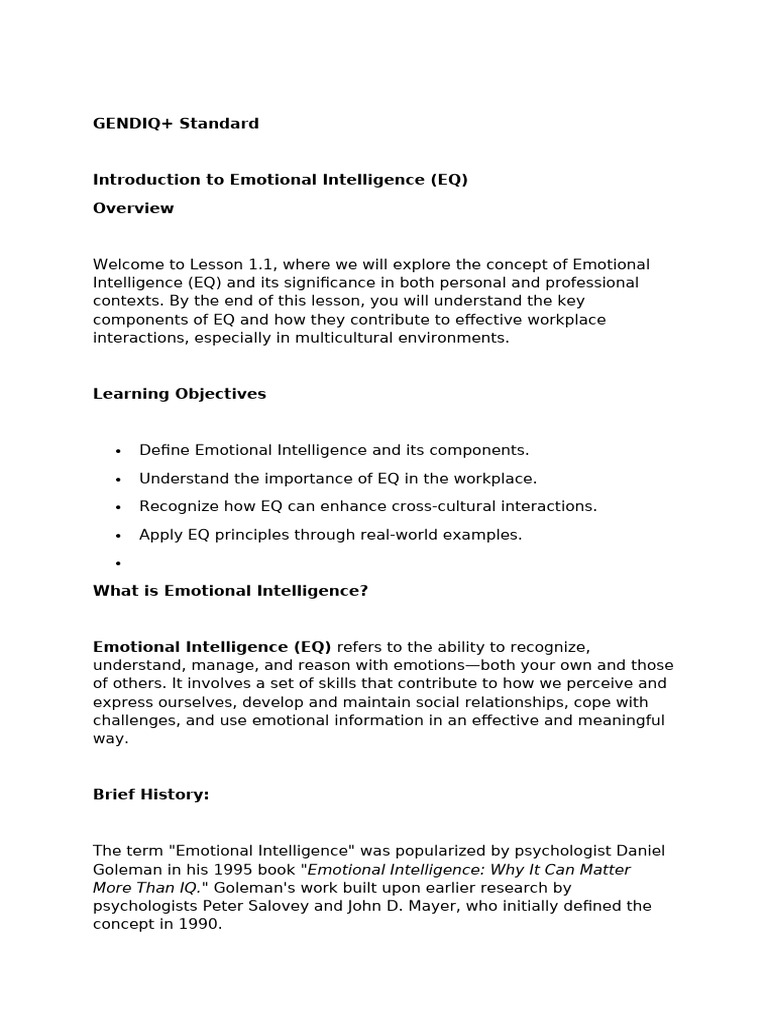 Understanding Emotional Intelligence in Workplaces | PDF | Emotional ...