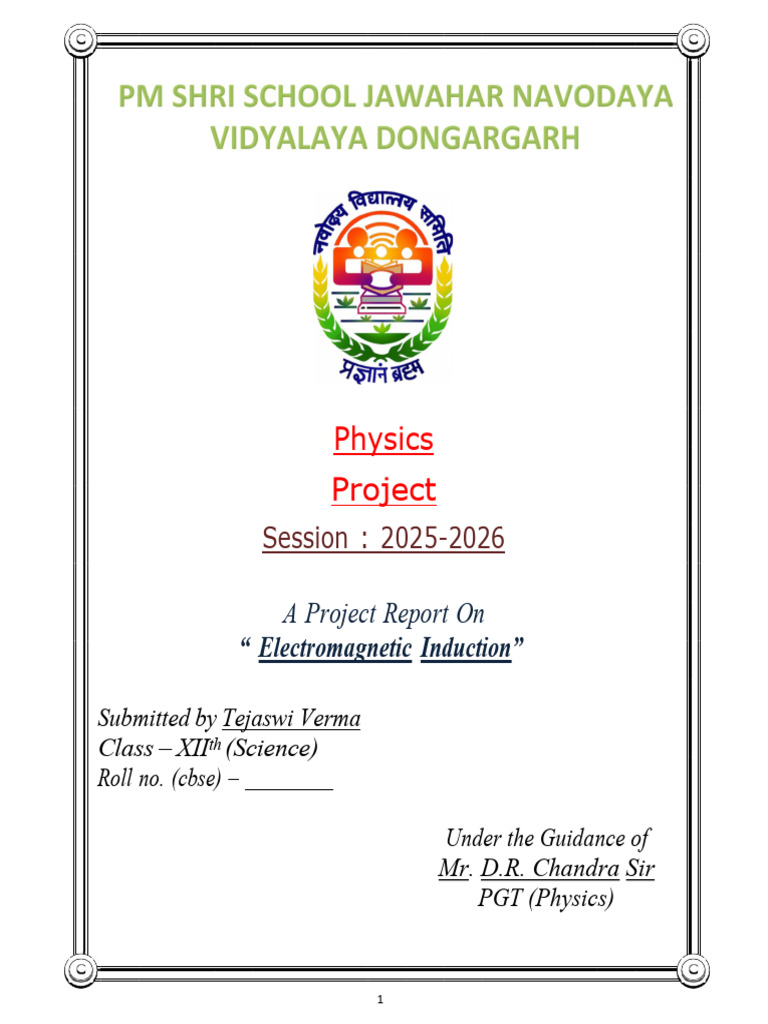 Electromagnetic Induction Project Report | PDF