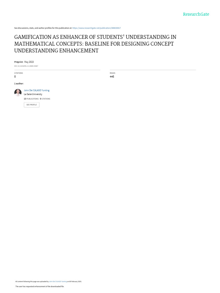 Gamification in Enhancing Math Understanding | PDF | Constructivism ...