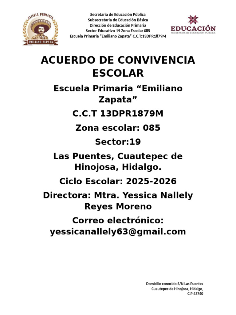 Acuerdo de Convivencia Escolar | PDF | Educación primaria | Violencia