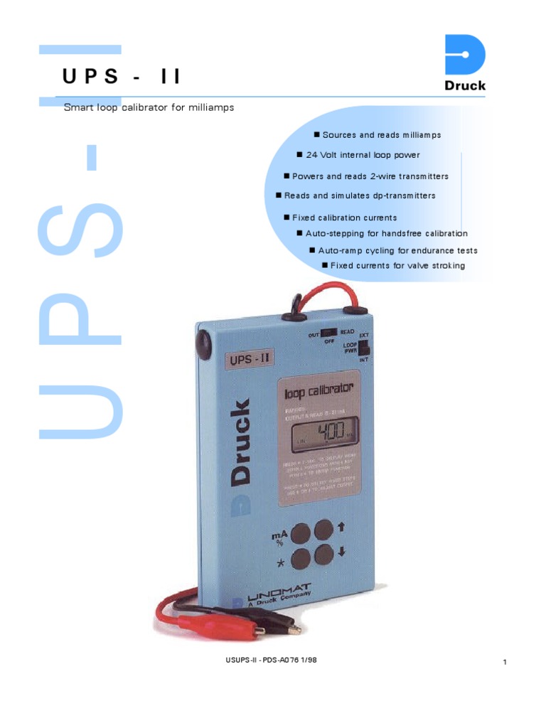 Druck UPS-II Loop Calibrator | Battery (Electricity) | Calibration ...