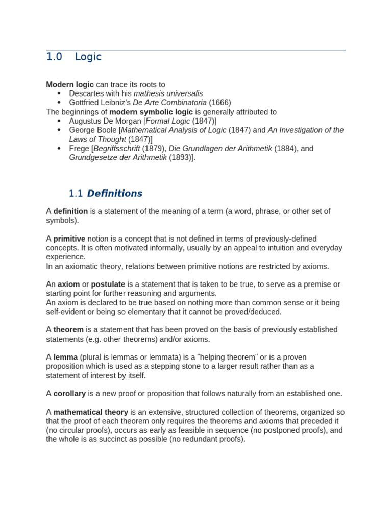Foundations of Modern Logic Concepts | PDF | Set (Mathematics) | Theorem