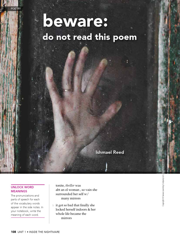 Analysis of "Beware: Do Not Read" Poem | PDF