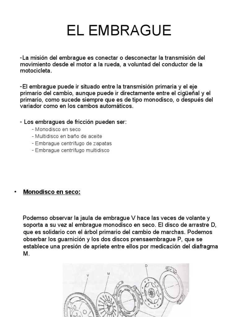 El Embrague | PDF | Embrague | Transmisión (Mecánica)
