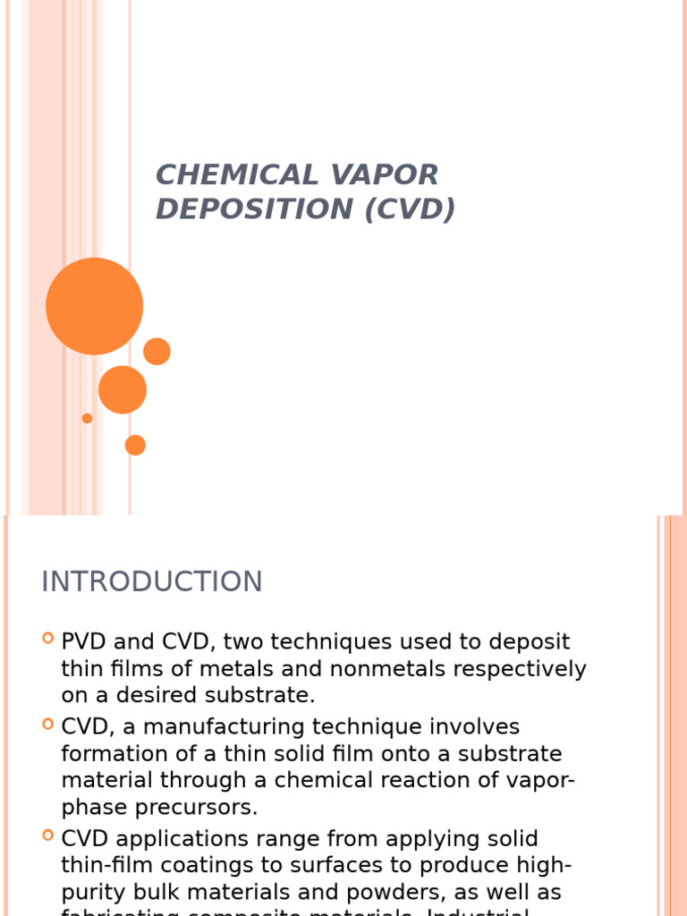 Chemical Vapor Deposition Techniques | PDF | Chemical Vapor Deposition ...