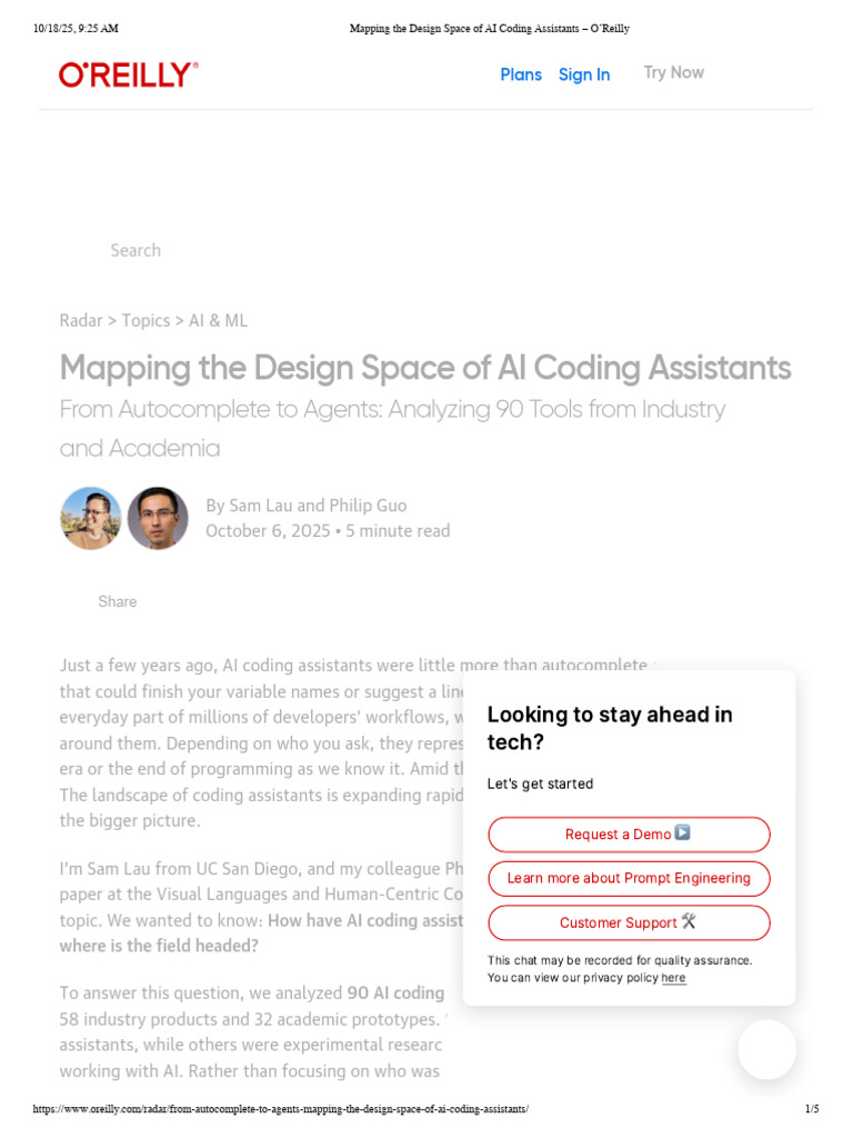 AI Coding Assistants: Design Landscape Analysis | PDF | Artificial ...