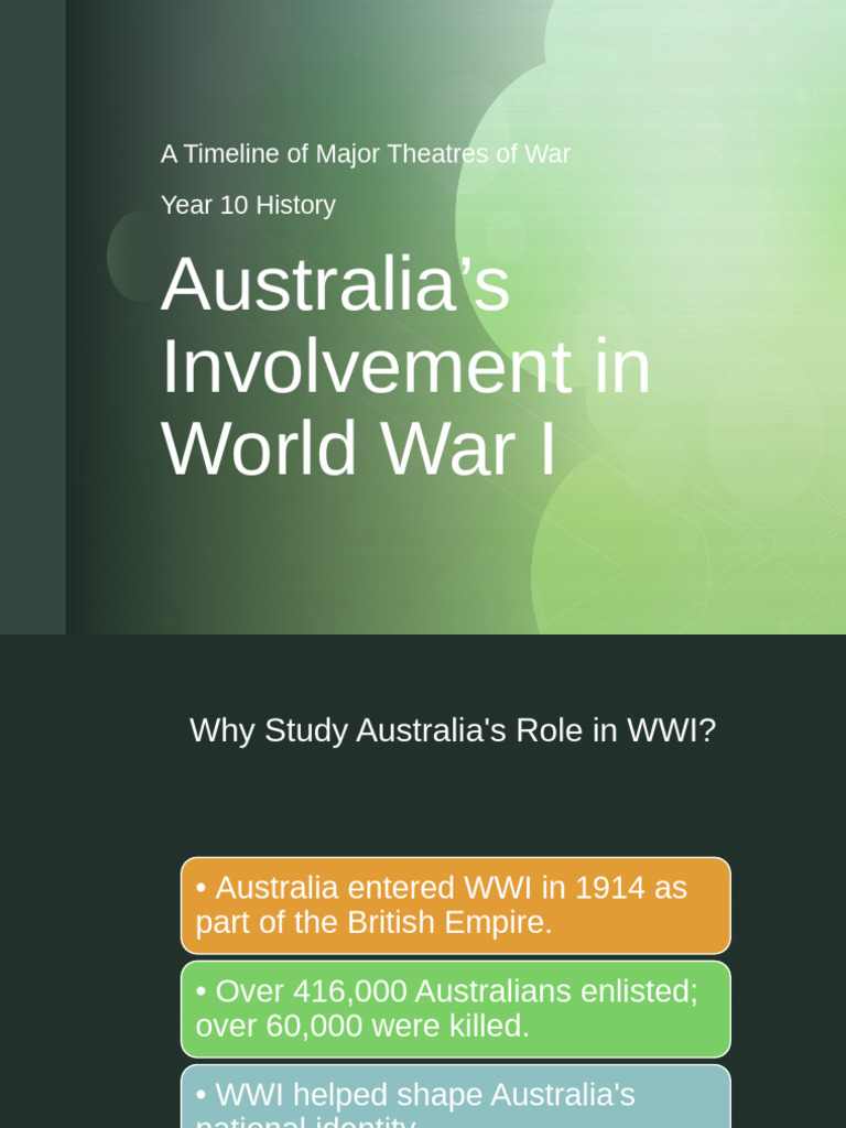 Australia in WWI: Key Events Timeline | PDF | World War I | Western ...