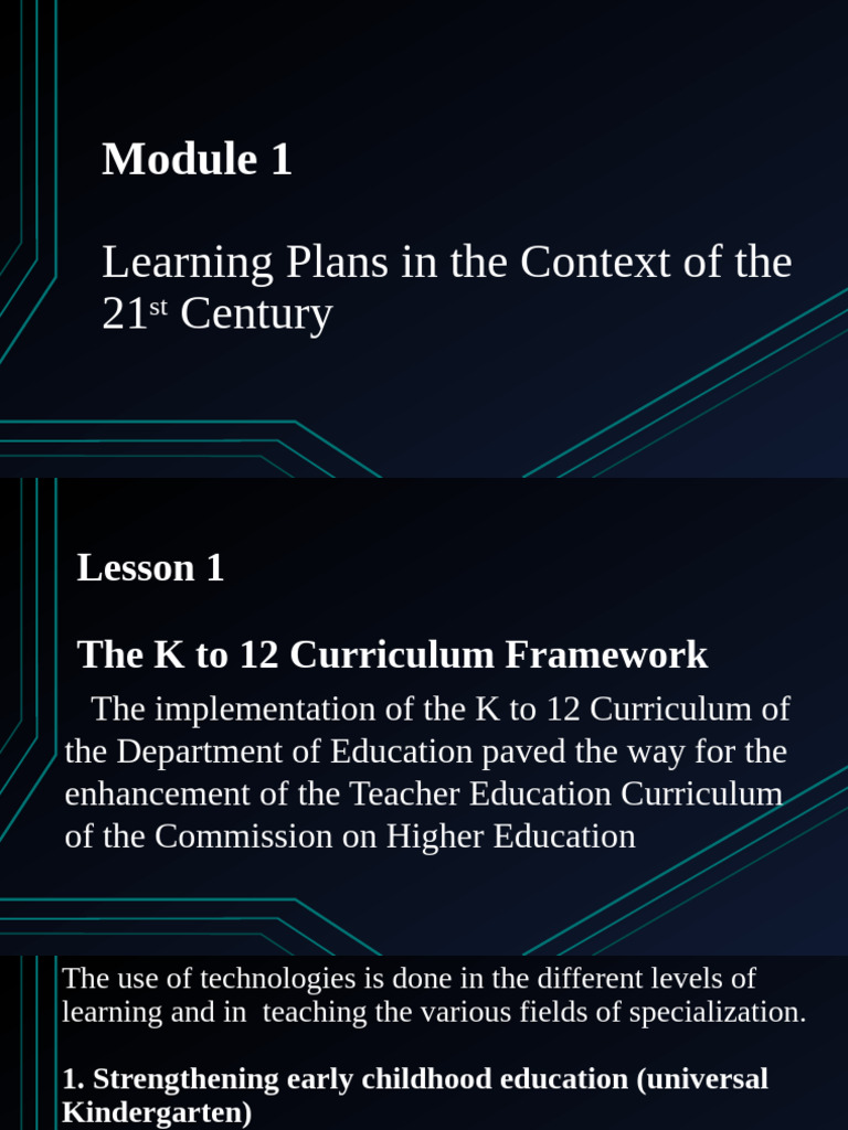 21st Century Learning Plans Overview | PDF | Educational Technology ...