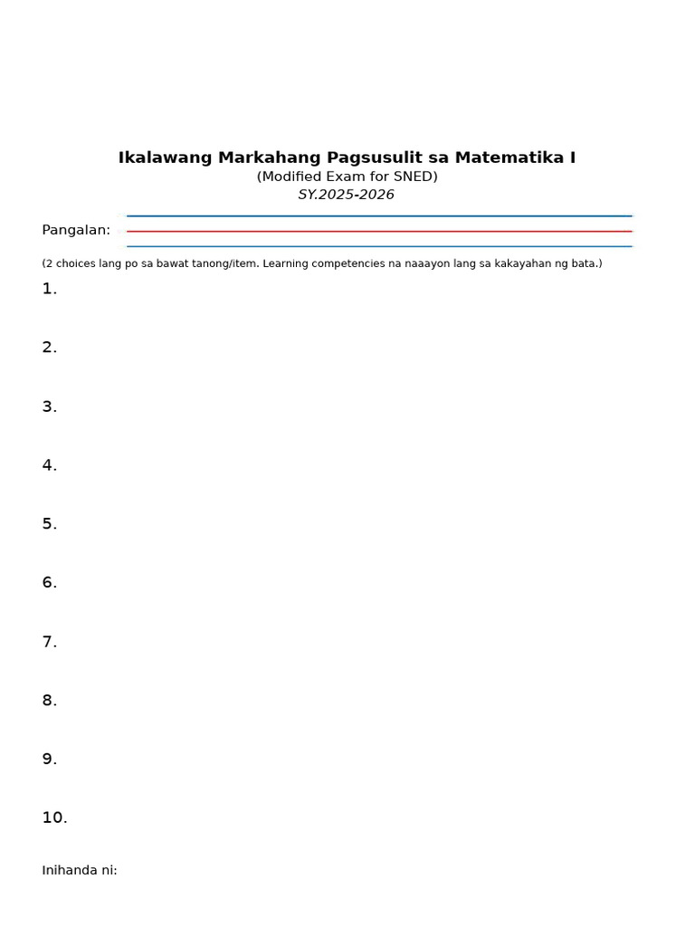 Modified Exam Template | PDF