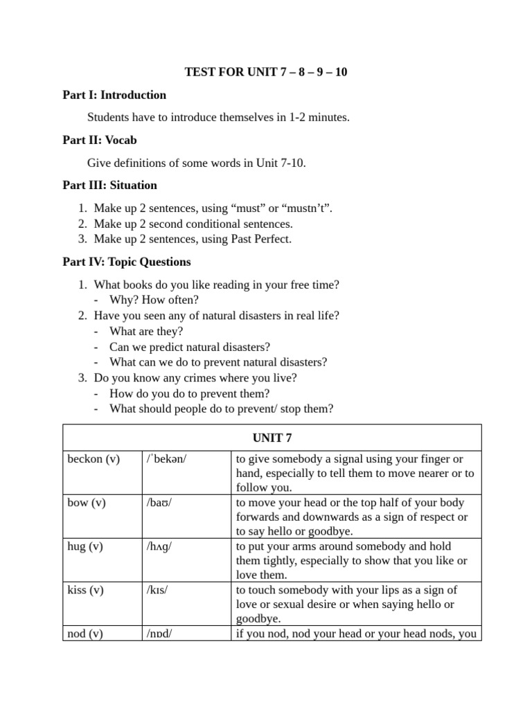 Solutions - Test For Unit 78910 | PDF | Robbery | Arson