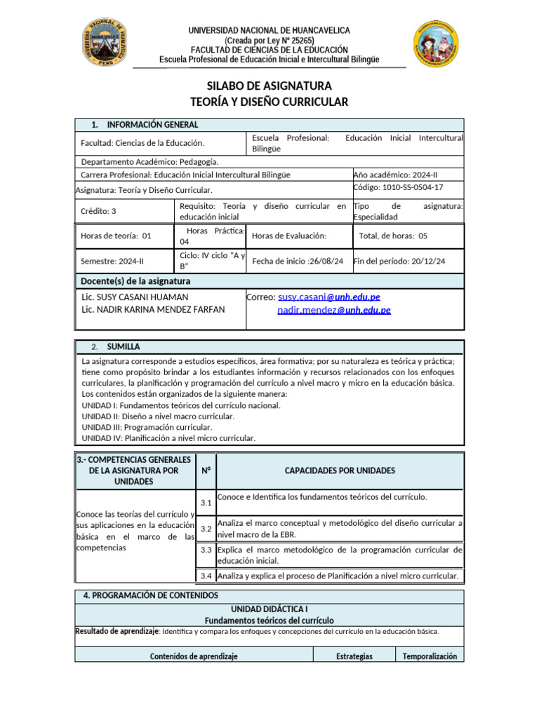 Teoría y Diseño Curricular EBI 2024 | PDF | Plan de estudios ...