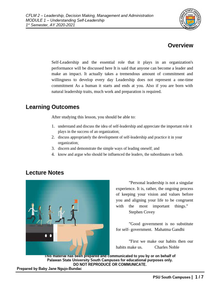 CFLM 2 M.1 | PDF | Leadership | Goal