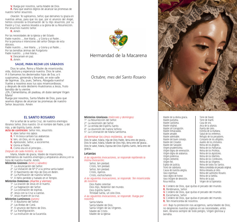 Tríptico del Santo Rosario | PDF | María, madre de Jesús | Teología