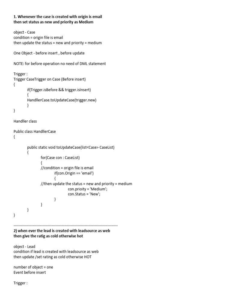 Salesforce Trigger Automation Guide | PDF | Computer Programming ...