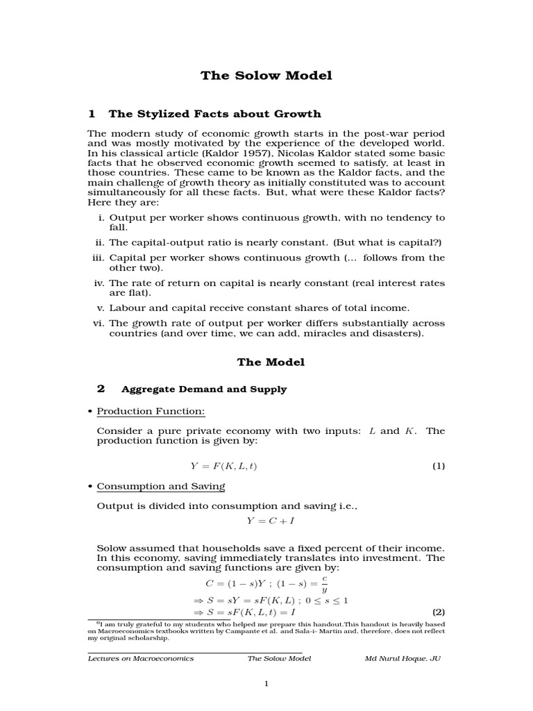 Understanding the Solow Growth Model | PDF | Economic Growth ...