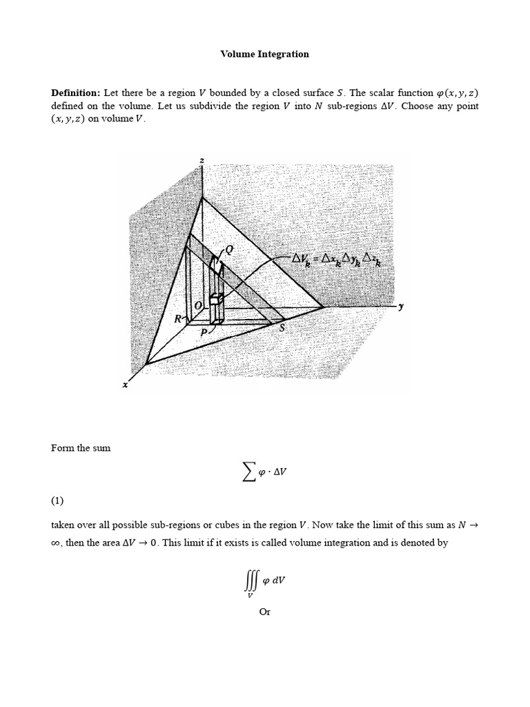 Lecture-0010 Volume Integration Student | PDF | Integral | Volume