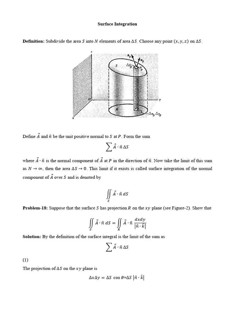 Surface Integration and Applications | PDF | Summation | Integral
