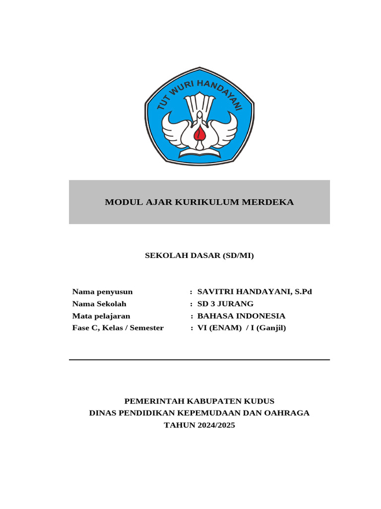 Modul Ajar Kurikulum Merdeka SD 2024 | PDF