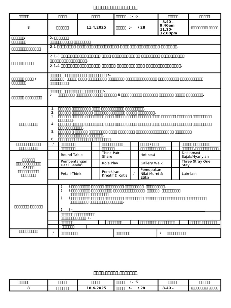 RPH Moral THN 6 | PDF