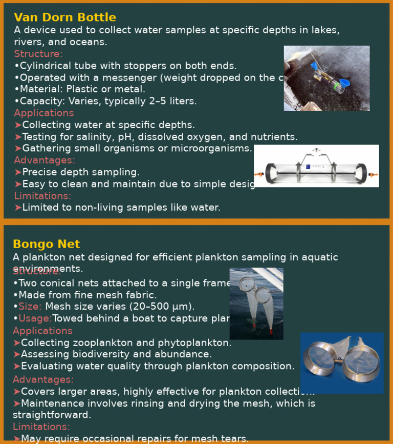 Van Dorn Bottle: Water Sampling Device | PDF
