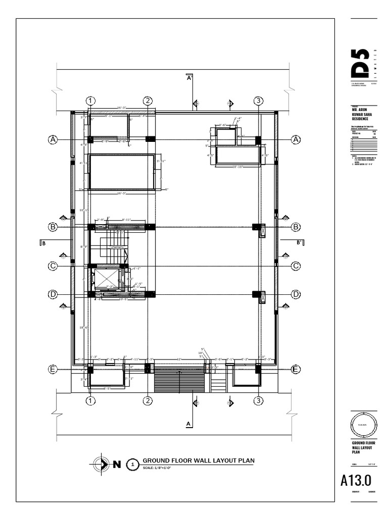 Ground Floor Wall Layout Plan | PDF