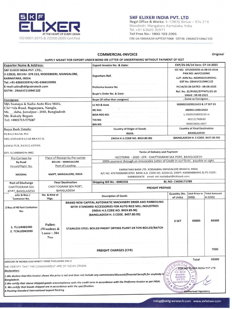 Invoice & Packing List | PDF