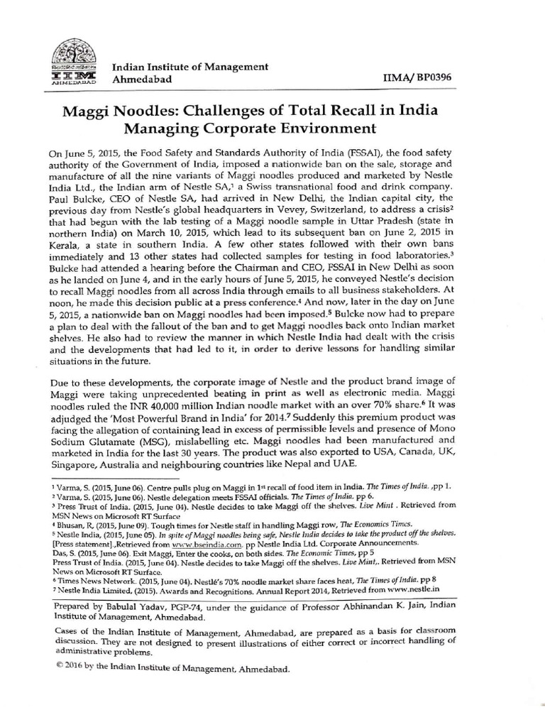 Maggi Case Study | PDF