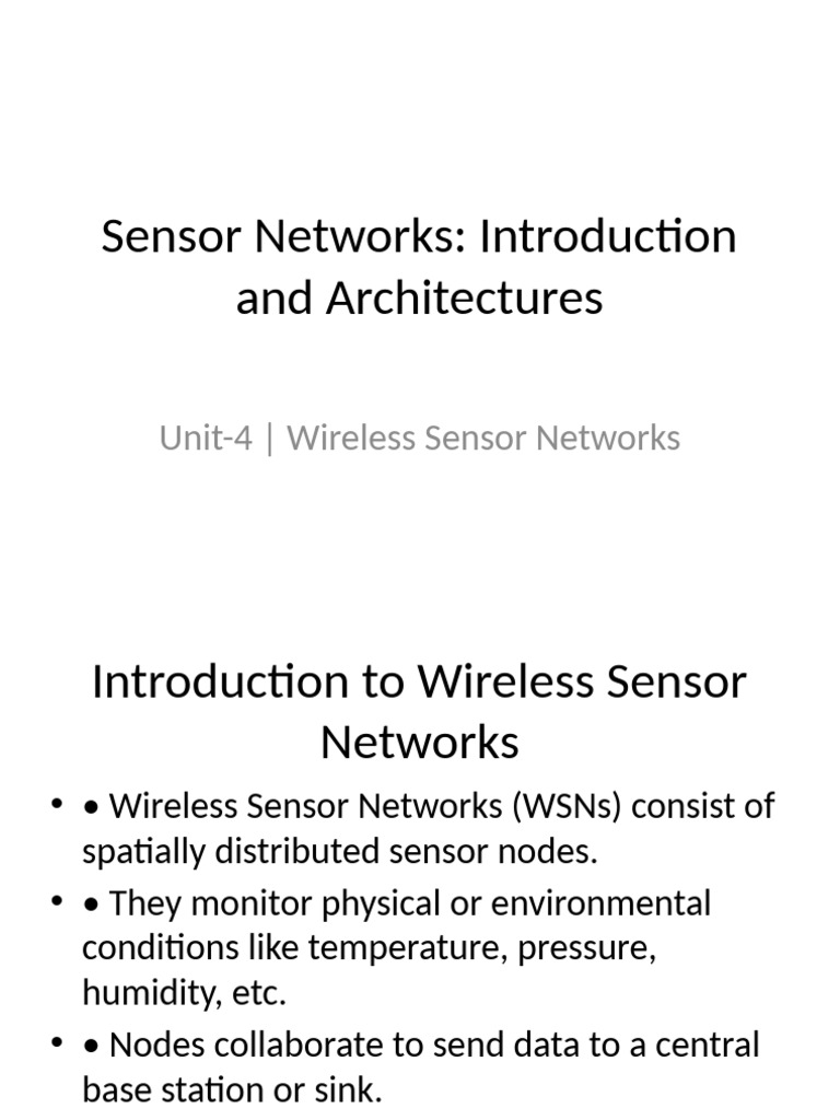 Wireless Sensor Networks Overview | PDF | Wireless Sensor Network ...