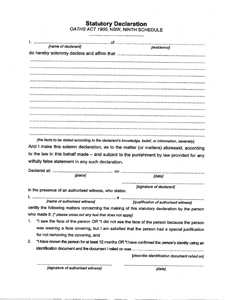 Stat Dec Form | PDF