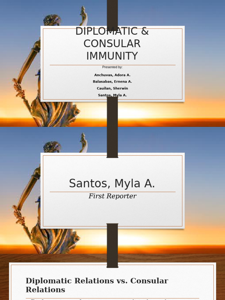 Diplomatic vs. Consular Immunity Explained | PDF | Consul ...